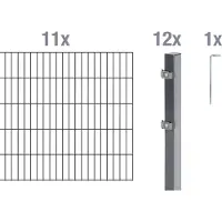 Alberts Dubbelstaafmat hekwerk Basisset Hoogte: 80 - 160 cm, totale lengte: 4 - 30 m, voor plaatsing in beton (set)