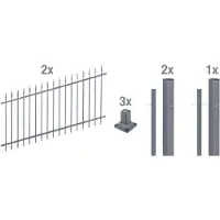 Alberts 511685 Zaunuss-Set Chaussee Wellengittertor -S Maschenverst.anthzaun, Set Chaussee,verst.anth,zA1000, antraciet z, , Torpfosten-zA: 74 mm, Zaunhöhe: 10 cm