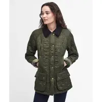 Barbour Dames Beadnell Polarquilt jas olijfgroen (S), Casual, Polyamide LQU0471
