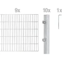 Alberts Dubbelstaafmat hekwerk Basisset Hoogte: 80 - 160 cm, totale lengte: 4 - 30 m, voor plaatsing in beton (set)