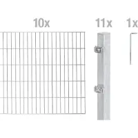 Alberts Dubbelstaafmat hekwerk Basisset Hoogte: 80 - 160 cm, totale lengte: 4 - 30 m, voor plaatsing in beton (set)