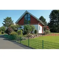 Alberts 674731 dubbelstaafmat hekwerk als 12-delige complete hekwerkset, kunststofgecoat, groen, hoogte 143 cm, lengte 12,5 m