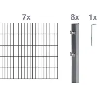 Alberts Dubbelstaafmat hekwerk Basisset Hoogte: 80 - 160 cm, totale lengte: 4 - 30 m, voor plaatsing in beton (set)