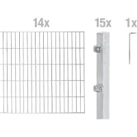 Alberts Dubbelstaafmat hekwerk Basisset Hoogte: 80 - 160 cm, totale lengte: 4 - 30 m, voor plaatsing in beton (set)