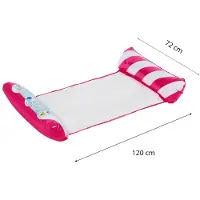 Eddy Toys Luchtbed Zwembad – Luchtmatras Zwembad Volwassenen vanaf 14 jaar – Opblaasbed met Hoofd- en Voetrol – Tot 80 kg – Voor Ondiep Water – Inclusief Reparatiepatch - Roze