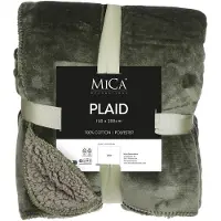 Mica Decorations Mardy Fleece Plaid - Dubbelzijdige Fleece Deken Zacht en Warm - Ruime Plaid voor Bank en Bed in Effen Landelijke Stijl - 200 x 150 cm - Donkergroen
