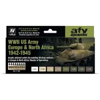 Wittmax Hobbyverf Acrylverf - 71625 WWII US Army Europe - North Africa 1942-1945 - Acryl Set Verf set - 8x 17 ml