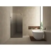 Wiesbaden Inloopdouche links less 80x200 cm 8 mm nano spiegelrook- naar helder glas geborsteld brons koper