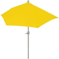Mendler Zonnescherm, halfrond model Parla, balkonzonnescherm, UV-bescherming 50+, polyester/alu, 3 kg, ongeveer 270 cm, geel, zonder standaard