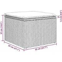 vidaXL Tuinbank Set 8 st Grijs poly rattan