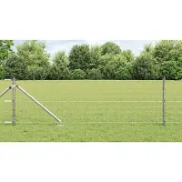 vidaXL Euro-omheining met stekels, 10 x 0,4 m, verzinkt staal, zilverkleurig gaas