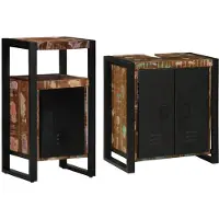 vidaXL Badkamermeubel Set 2 st Veelkleurig en Zwart 55 x 35 x 60 cm