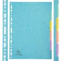 Exacompta Aquarel Tabbladen Blanco A4+ Multikleur 6-delig Gewafeld karton 17 gaten 7706E Pak van 25