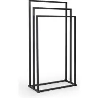 Merkloos handdoekenrek - zwart - 44x84x21,5 cm - vrijstaand - voor badkamer