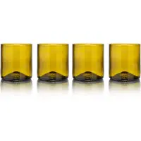 Rebottled Short Tumbler 4-pack glazen set - Amber