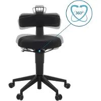 Hjh OFFICE Werkkruk / balansstoel TOP WORK FLEX stof zwart