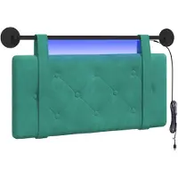 vidaXL Hangend hoofdbord Met LED-verlichting Turquoise Fluweel