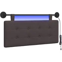 vidaXL Hangend hoofdbord Met LED-verlichting Donkerbruin Stof