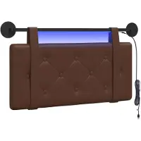 vidaXL Hangend hoofdbord Met LED-verlichting Bruin Kunstleer