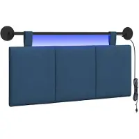 vidaXL Hangend hoofdbord Met LED-verlichting Blauw Stof