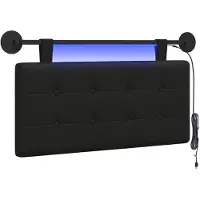 vidaXL Hangend hoofdbord Met LED-verlichting Zwart Kunstleer