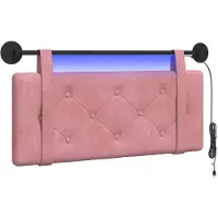 vidaXL Hangend hoofdbord Roze Fluweel