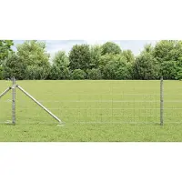 vidaXL Euro-omheining met stekels, 25 x 0,4 m, verzinkt staal, zilverkleurig gaas