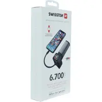 Swissten 2-in-1 Powerbank voor Apple Watch, MFI-gecertificeerd, 6700mAh Li-Pol batterij, 5V, artikelnummer 22013980