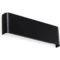Ideal Lux LED-wandlamp Delta, zwart, Woon-/ Eetkamer, Aluminium, Modern, LED wandlamp