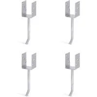 Alberts 4 x U-paaldrager mit Rundstahl-betonanker, 71x104 mm, betonanker 200 mm, thermisch verzinkt, voor inbetonneren