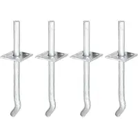 Alberts 4 x I-paaldrager, Stift Ø16x100 mm, betonanker 200 mm, plaat 70x70 mm, thermisch verzinkt, voor inbetonneren