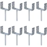 Alberts 8 x U-paaldrager, Breite 75 - 180 mm, hoogte 108 mm, Riffelstahl-betonanker 200 mm, blauw elektrolytisch verzinkt