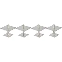 Alberts 4 x I-paaldrager, in hoogte verstelbaar 30 - 150 mm, plaat 150 x 150 mm, elektrolytisch verzinkt, dickschichtpassiviert, voor opschroeven