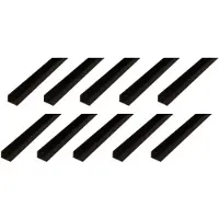 Alberts 10 x hoekprofiel, PVC, zwart, 20 x 10 x 1,5 mm, lengte 1 m