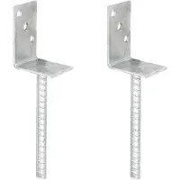 Alberts 2 x L-paaldrager mit Riffelstahl-betonanker, 80x104 mm, betonanker 20 mm, thermisch verzinkt, voor inbetonneren