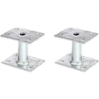 Alberts 2 x paaldrager, plaat 70x90 mm, buis-Ø 27 mm, thermisch verzinkt, voor opschroeven