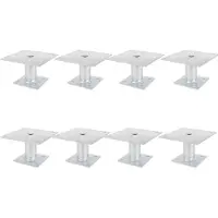 Alberts 8 x paaldrager, plaat 150x100 mm, buis-Ø 42 mm, thermisch verzinkt, voor opschroeven