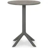 Idimex Tuintafel LUZ, rond met gaaspatroon - grijs