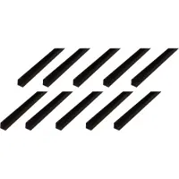 Alberts 10 x hoekprofiel, PVC, zwart, 15 x 15 x 1,2 mm, lengte 2 m