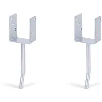 Alberts 2 x U-paaldrager mit Rundstahl-betonanker, 81x104 mm, betonanker 200 mm, thermisch verzinkt, voor inbetonneren