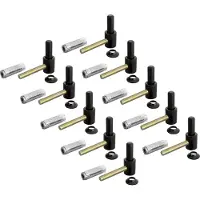 Alberts 864453 plaatduim om in te schroeven | met metrische schroefdraad | zwarte dompellak | doornmaat Ø16 mm | 65 x 33 mm | Set van 10