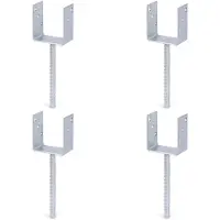 Alberts 4 x U-paaldrager mit Riffelstahl-betonanker, 91x104 mm, betonanker 200 mm, thermisch verzinkt, voor inbetonneren