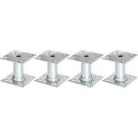 Alberts 4 x paaldrager, plaat 100x100 mm, buis-Ø 42 mm, thermisch verzinkt, voor opschroeven