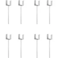 Alberts 8 x U-paaldrager, Riffelstahl-betonanker, 91x91 mm, betonanker 400 mm, thermisch verzinkt, voor inbetonneren