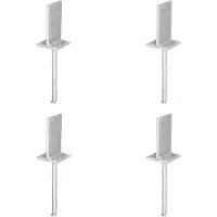 Alberts 4 x T-paaldrager mit Steg, Steg 130x80 mm, thermisch verzinkt, voor inbetonneren, betonanker Ø16x200 mm, plaat 80 mm