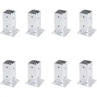 Alberts 8 x opschroefhuls, Befestigung an Ecken, 71x71 mm, thermisch verzinkt, voor opschroeven