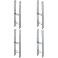 Alberts 4 x H-paaldrager, 101x600 mm, materiaaldikte 6 mm, diepte 60 mm, thermisch verzinkt