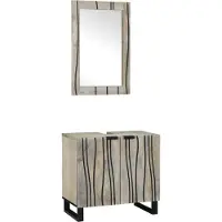 vidaXL Badkamerkast set 2 st Wit Massief Mango Hout