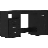 vidaXL Bureau met lade 2 st Zwart Eiken 140 x 50 x 76 cm Bewerkt hout