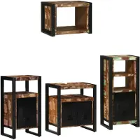 vidaXL Badkamermeubel Set 4 st Veelkleurig en Zwart